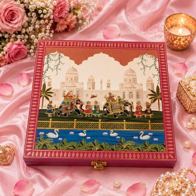 Musical Saptpadi Seven vachan Box  7gms 999 silver coin Wedding Gift box 